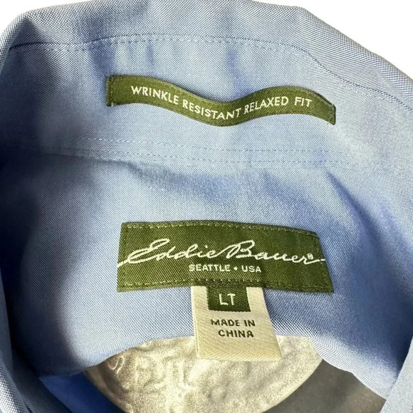 Eddie  Bauer Mens Shirt Size LT Long Sleeve Blue Large Tall - Picture 5 of 5